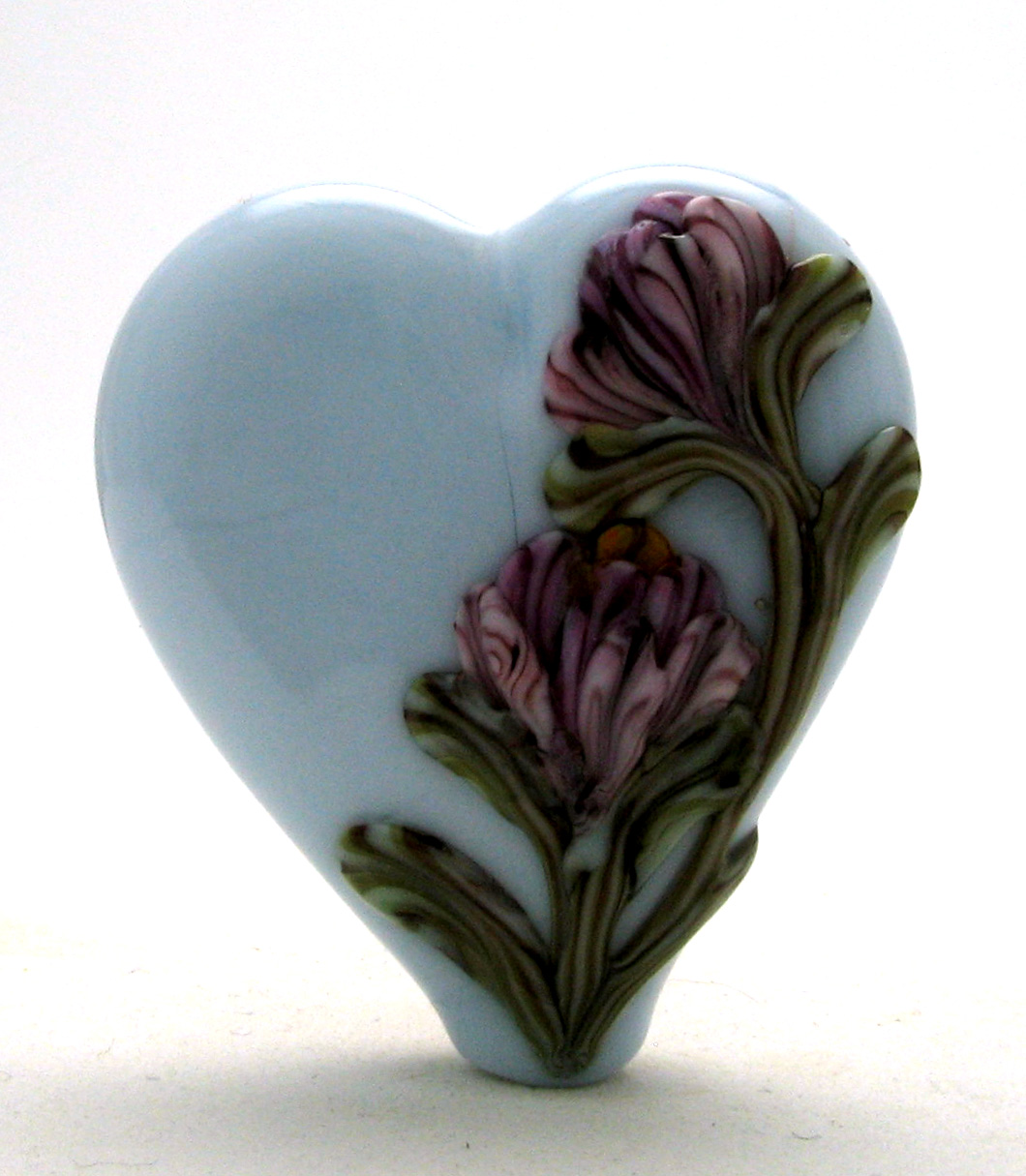 Lavender Tab Heart Bead
