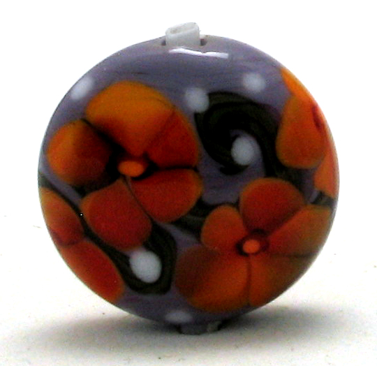 Orange Flower Button Bead