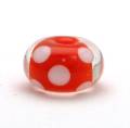Encased Orange with White Handmade Lampwork Bead Set