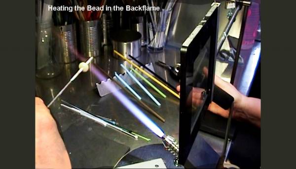 Heating the bead in the backflame