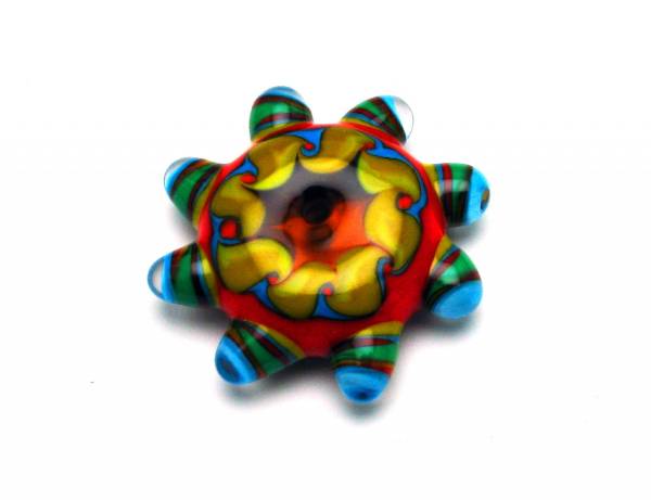 Circus Poster Bead, "Metamorphosis: The Life-Cycle of a Glass Bead," ISGB, 2007