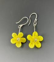 Small Flower Earrings: Lemon Yellow