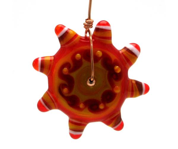 Fancy Disk Bead, "Muy Caliente," International Society of Glass Beadmakers juried pendant show, 2009