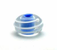Encased Periwinkle Blue Handmade Lampwork Bead with White Spirals