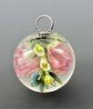 Marble Pendant:Pink Rose with White Bellflowers - Image 2