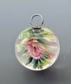 Marble Pendant:Pink Rose with White Bellflowers - Image 1