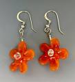 Small Flower Earrings: Red-Orange - Image 3