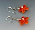 Small Flower Earrings: Red-Orange - Image 2