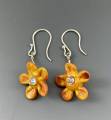 Small Flower Earrings: Pumpkin Orange