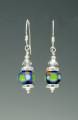Hager Studios earrings using small periwinkle blue beads