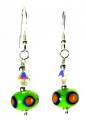Hager Studios earrings using small lime green beads