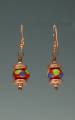 Hager Studios earrings using small red-orange beads