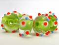 Encased Spring Green with Orange, Periwinkle, and White Dots - Image 2
