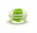Encased Spring Green Handmade Lampwork Art Glass Beads with White Spirals - Image 1