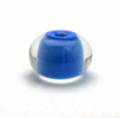 Special Designer Coordinated Series - Bright and White - Encased Periwinkle Blue Handmade Lampwork Bead